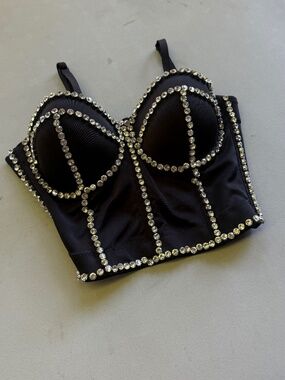 Lydia U.S.A. Rhinestone Bustier Corset Top – Size S